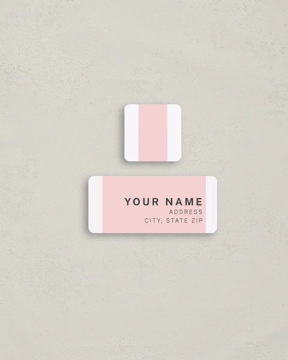 This is a 2¼" x 1" Labels; 1" x 1" Seals Return Address Label called Minimal Mod printed in full color