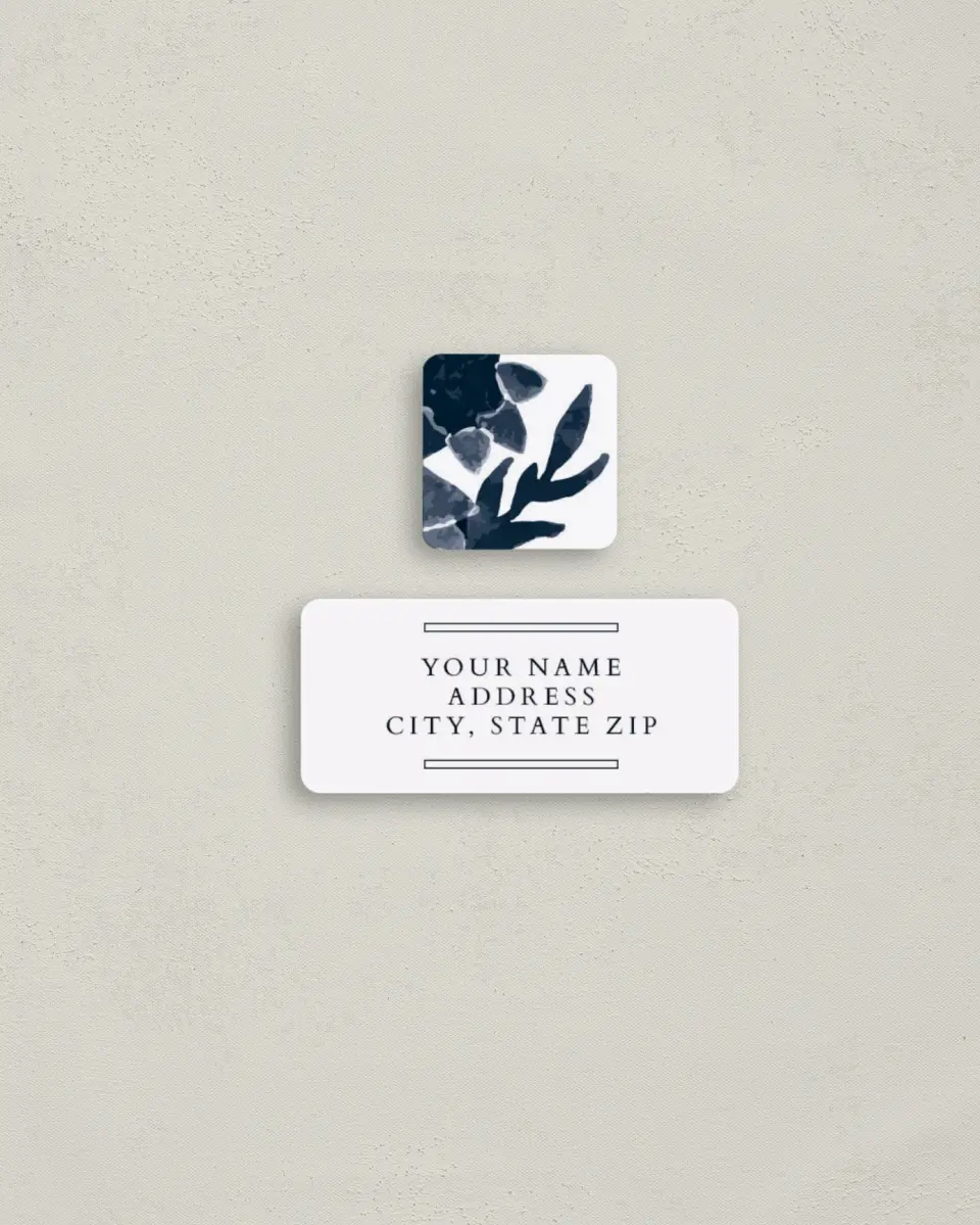 This is a 2¼" x 1" Labels; 1" x 1" Seals Return Address Label called Geo Floral printed in full color
