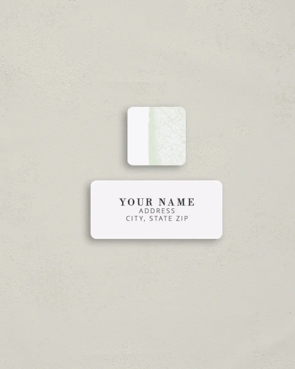 This is a 2¼" x 1" Labels; 1" x 1" Seals Return Address Label called Tranquil Twinkle printed in full color