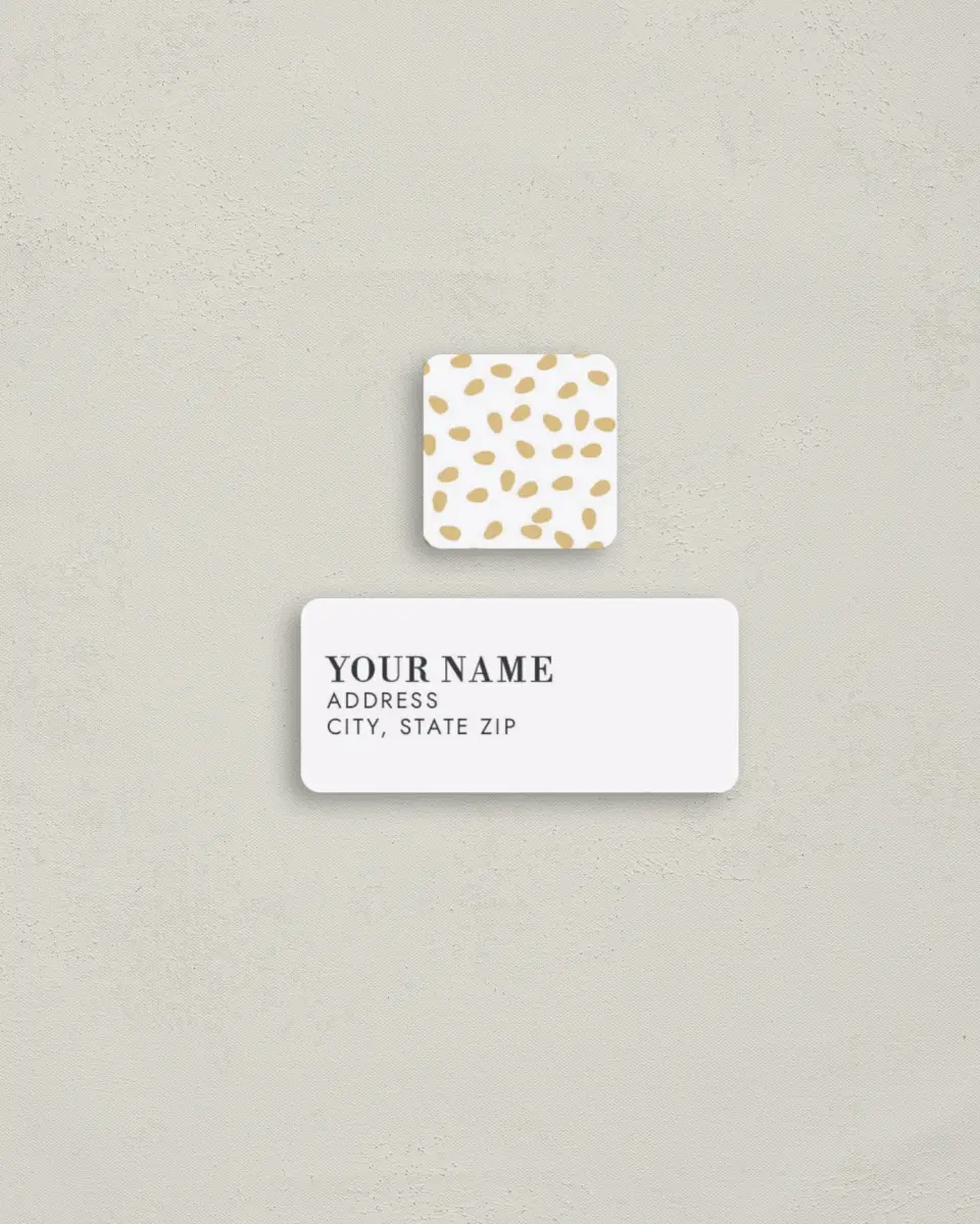 This is a 2¼" x 1" Labels; 1" x 1" Seals Return Address Label called Gilded Laurels printed in full color