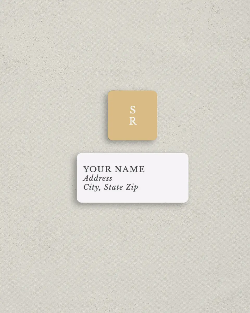 This is a 2¼" x 1" Labels; 1" x 1" Seals Return Address Label called Sweet Sophisticate printed in full color