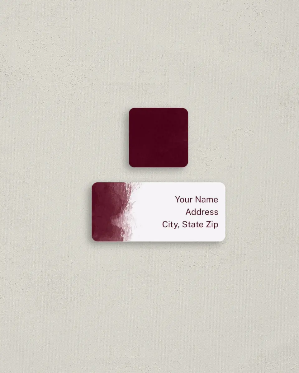This is a 2¼" x 1" Labels; 1" x 1" Seals Return Address Label called Modern Wash printed in full color
