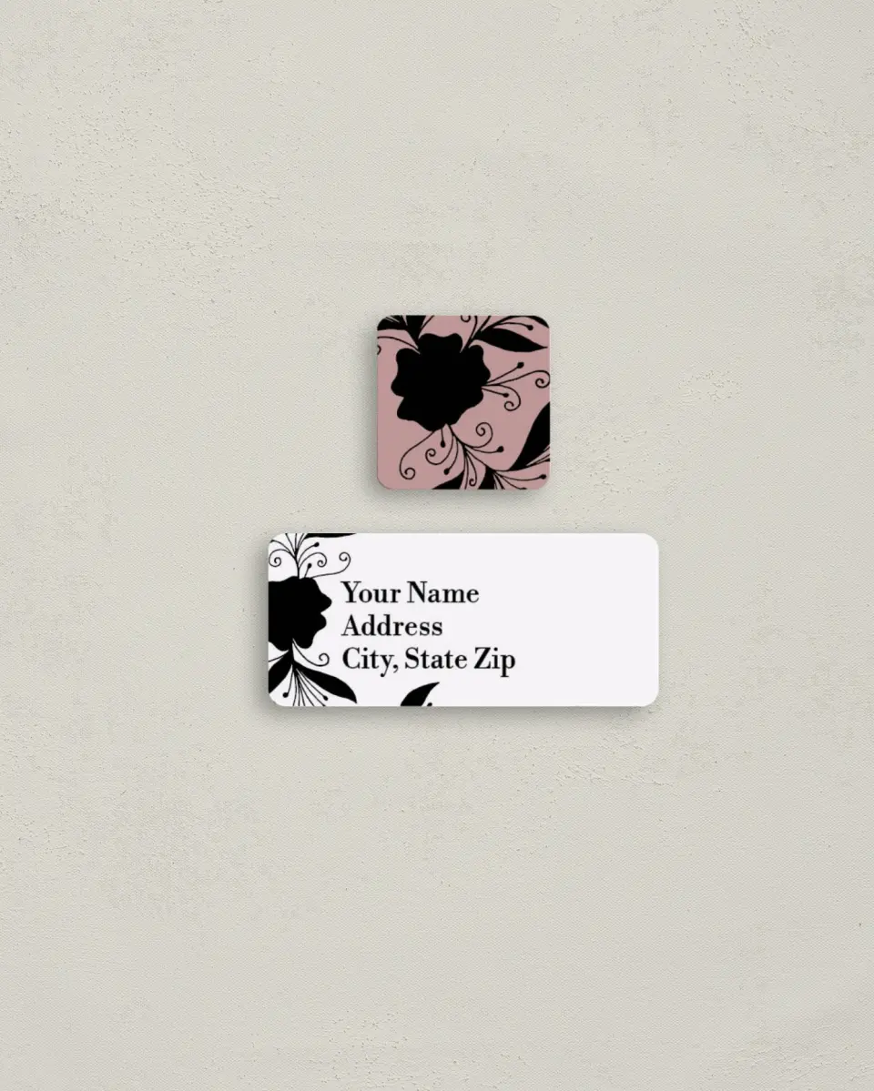 This is a 2¼" x 1" Labels; 1" x 1" Seals Return Address Label called Whimsy Wonderland printed in full color