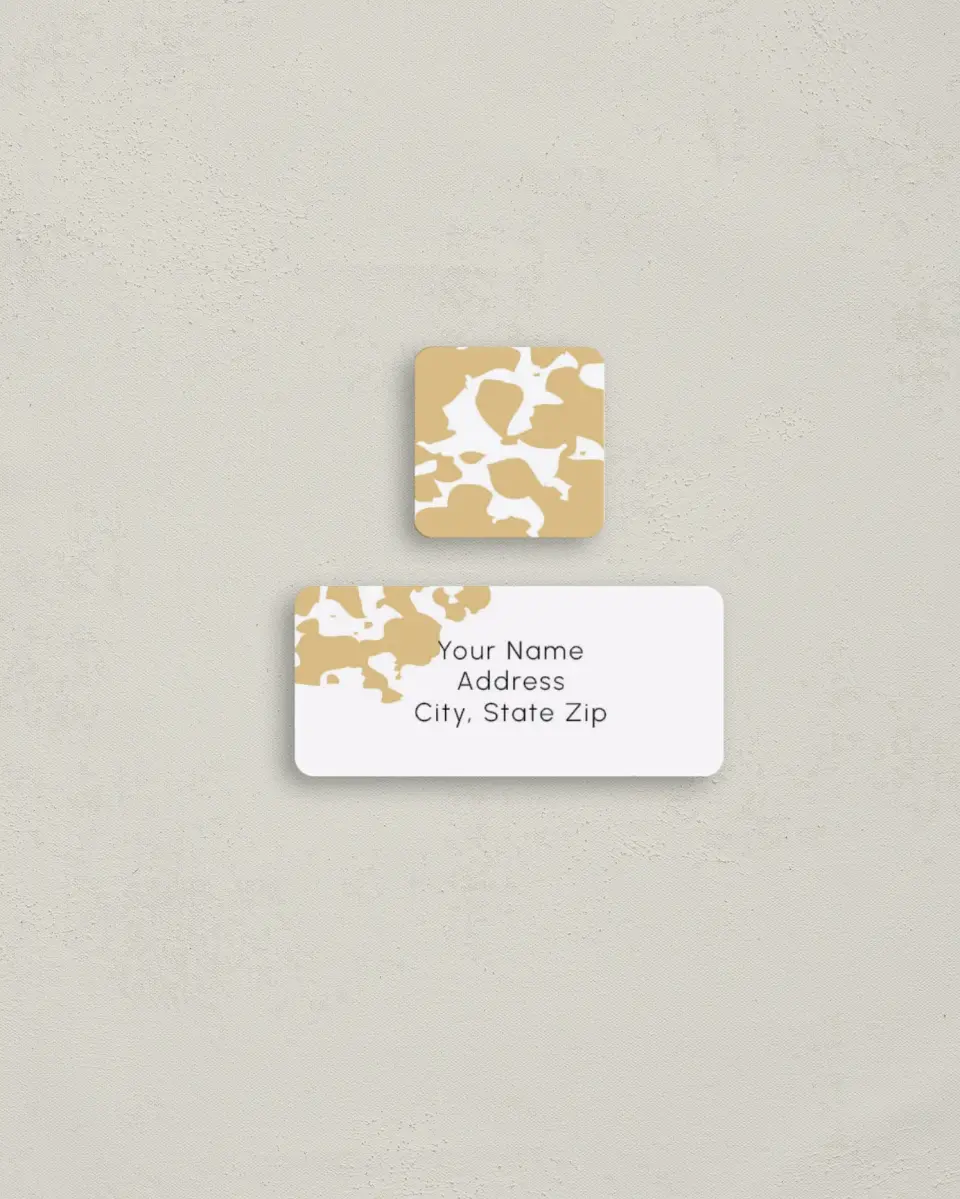 This is a 2¼" x 1" Labels; 1" x 1" Seals Return Address Label called Inkblot Shine printed in full color