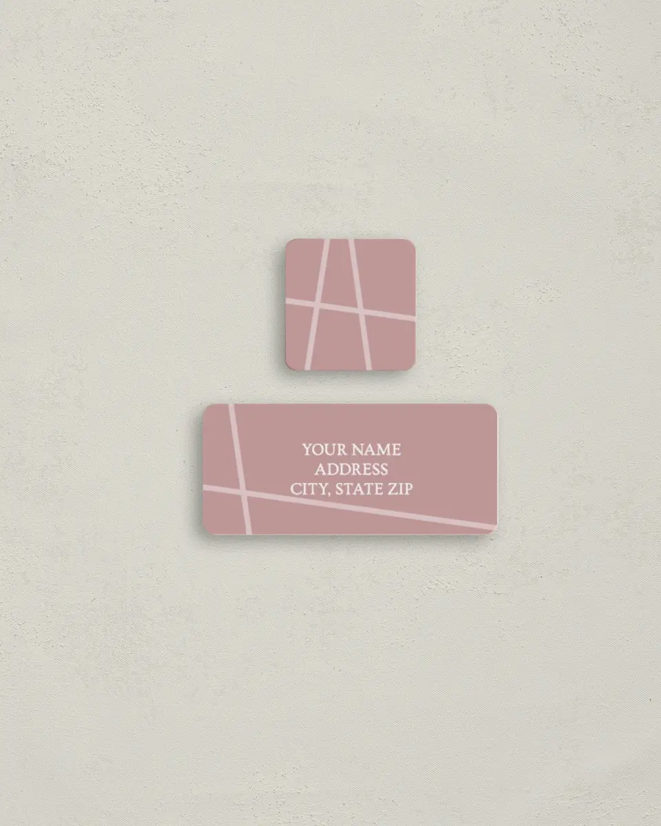 This is a 2¼" x 1" Labels; 1" x 1" Seals Return Address Label called Gilded Affair printed in full color