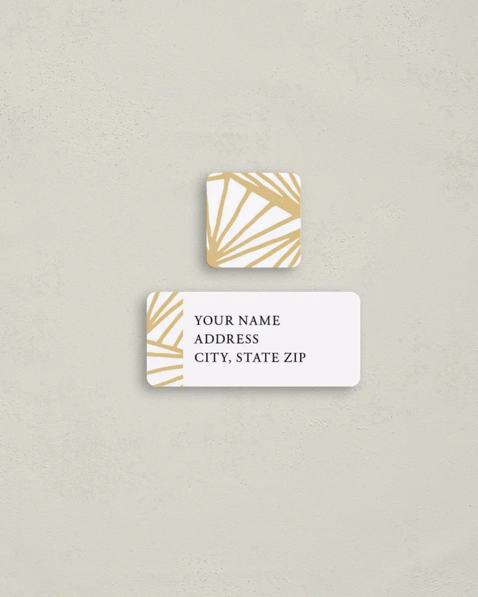 This is a 2¼" x 1" Labels; 1" x 1" Seals Return Address Label called Devoted Deco printed in full color