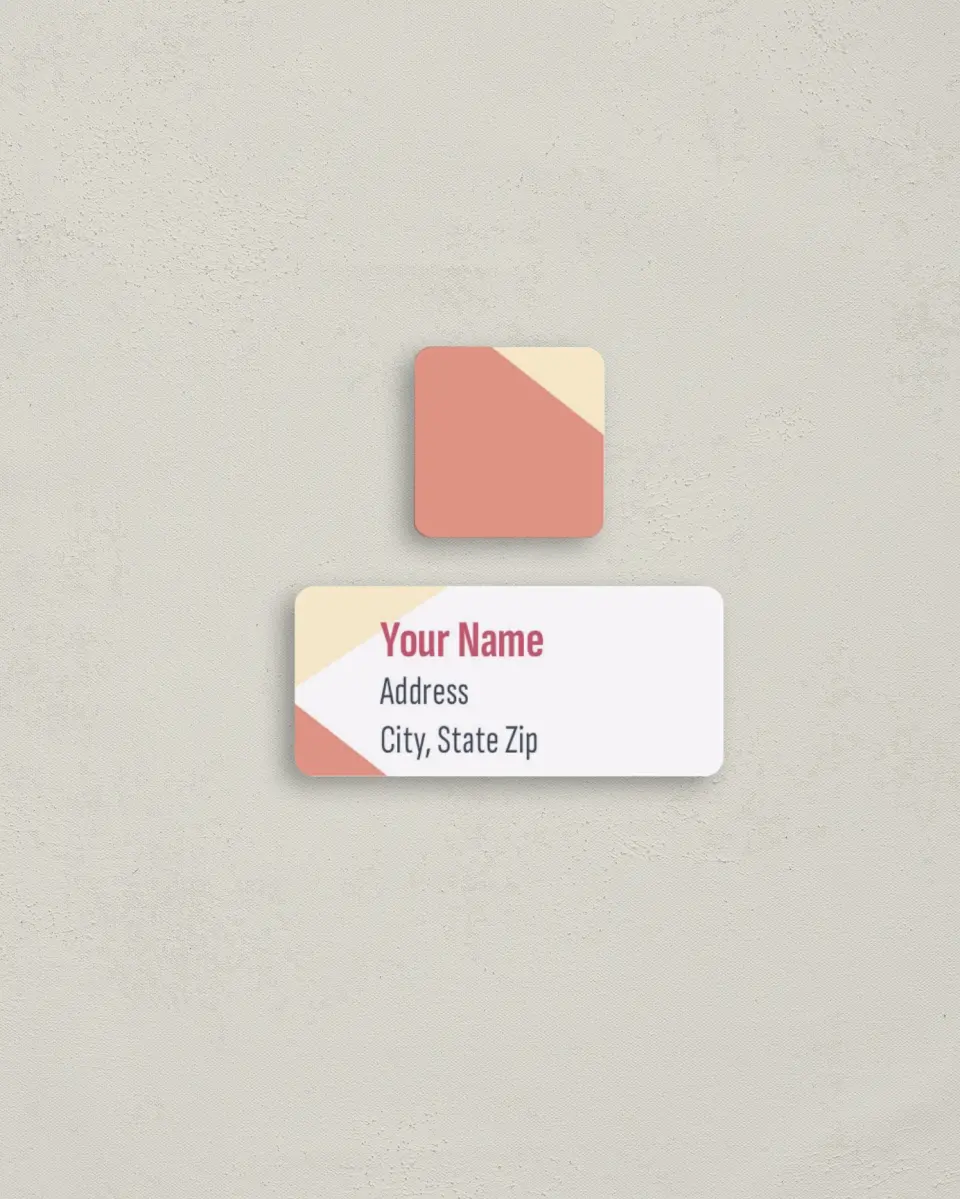 This is a 2¼" x 1" Labels; 1" x 1" Seals Return Address Label called Modish Love printed in full color