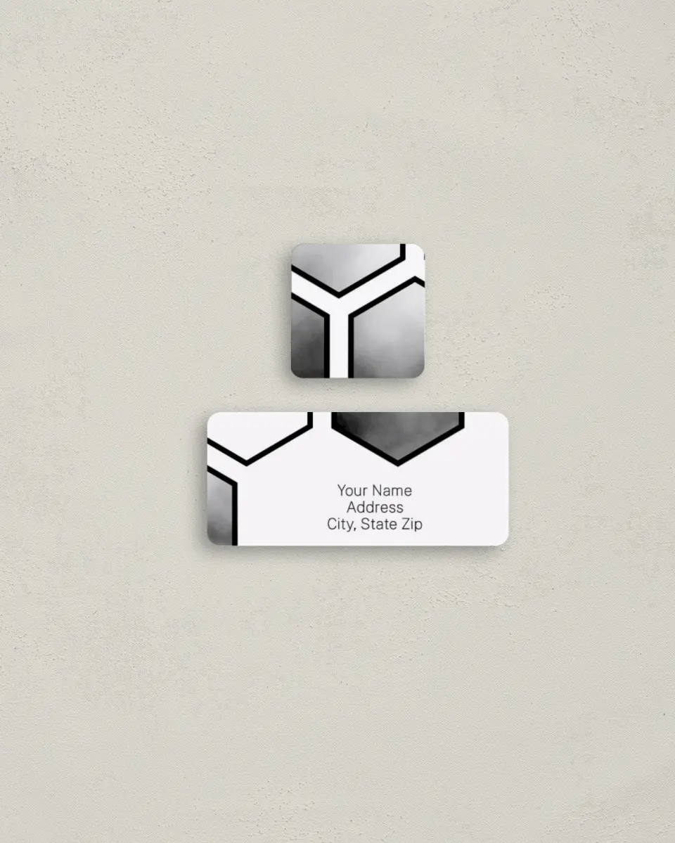 This is a 2¼" x 1" Labels; 1" x 1" Seals Return Address Label called Modern Marble printed in full color