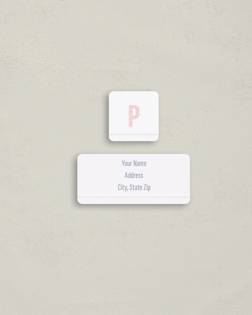 This is a 2¼" x 1" Labels; 1" x 1" Seals Return Address Label called Modernist Monogram printed in full color