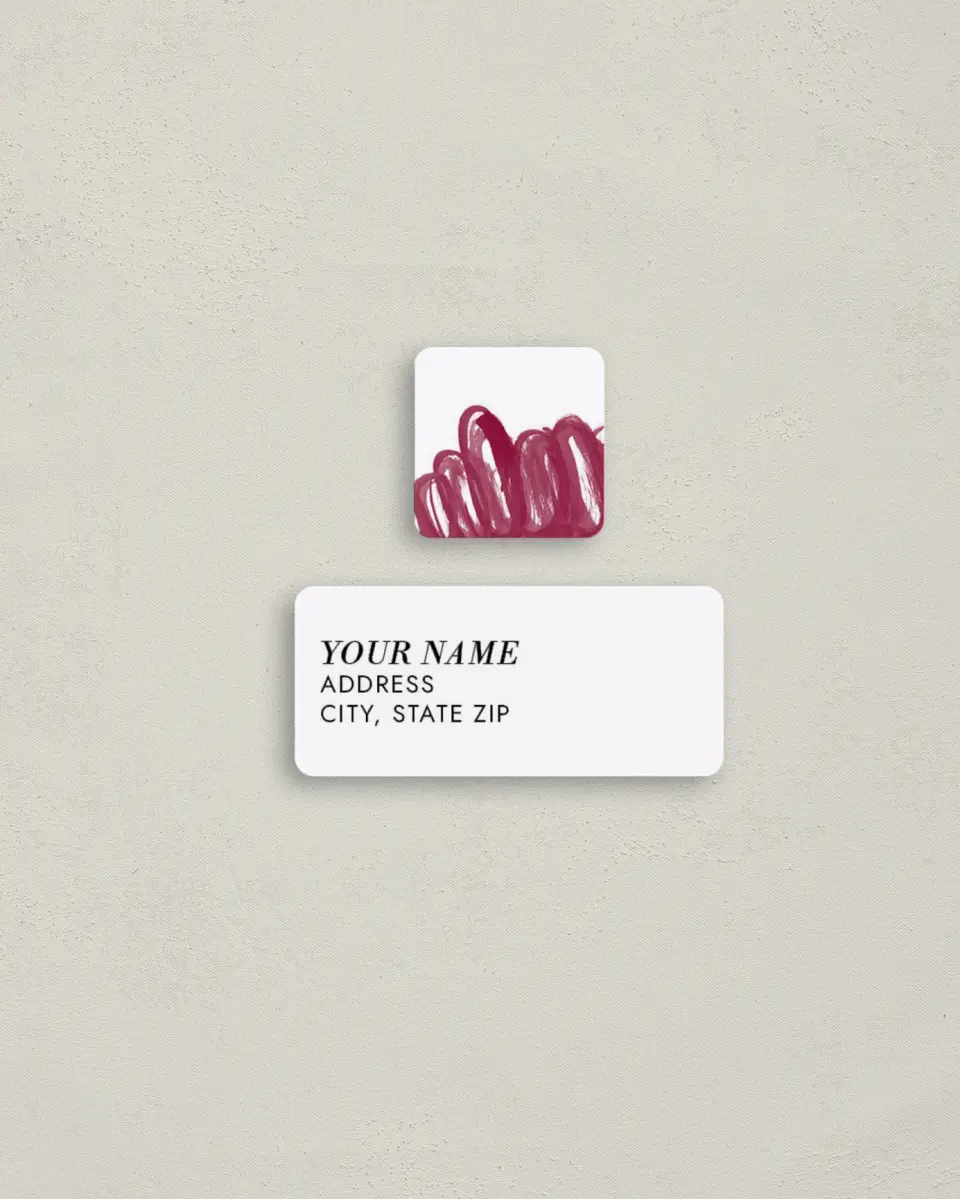 This is a 2¼" x 1" Labels; 1" x 1" Seals Return Address Label called Joyful Shimmer printed in full color