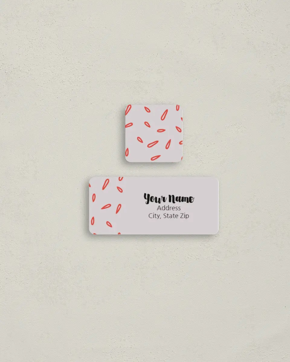 This is a 2¼" x 1" Labels; 1" x 1" Seals Return Address Label called Floral Allure printed in full color