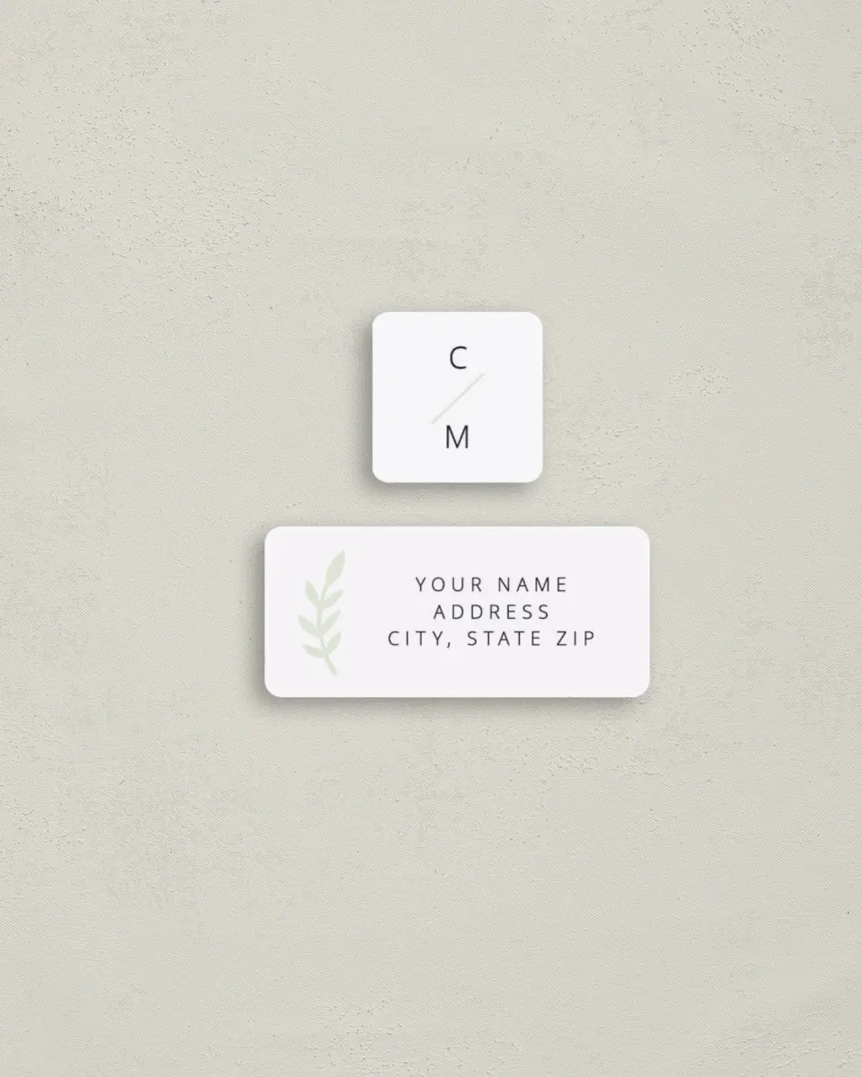 This is a 2¼" x 1" Labels; 1" x 1" Seals Return Address Label called Sweet Sprigs printed in full color