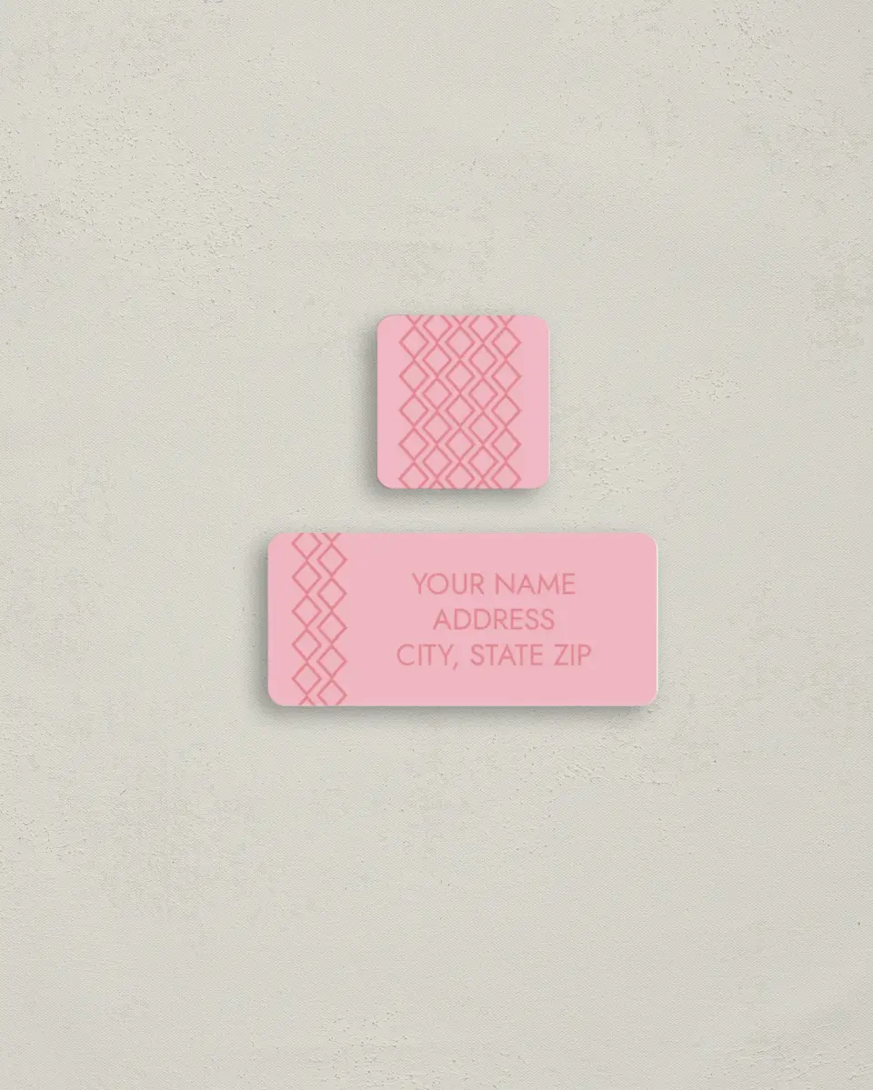 This is a 2¼" x 1" Labels; 1" x 1" Seals Return Address Label called Shades of Love printed in full color