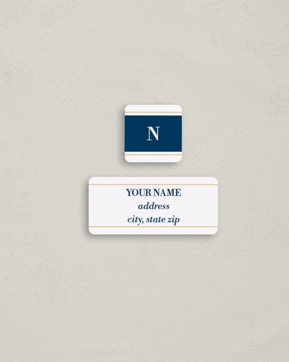 This is a 2¼" x 1" Labels; 1" x 1" Seals Return Address Label called Chic Editorial printed in full color