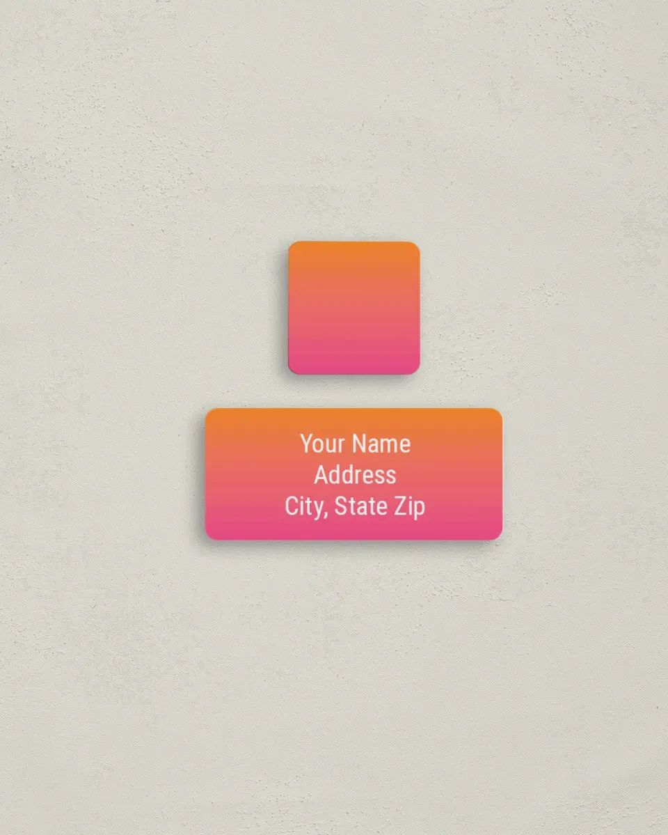 This is a 2¼" x 1" Labels; 1" x 1" Seals Return Address Label called Neon Delight printed in full color
