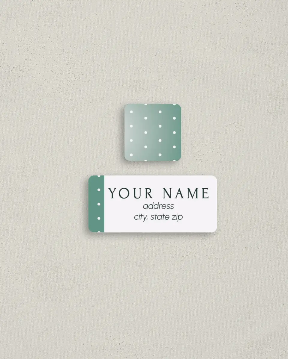 This is a 2¼" x 1" Labels; 1" x 1" Seals Return Address Label called Modern Wreath printed in full color