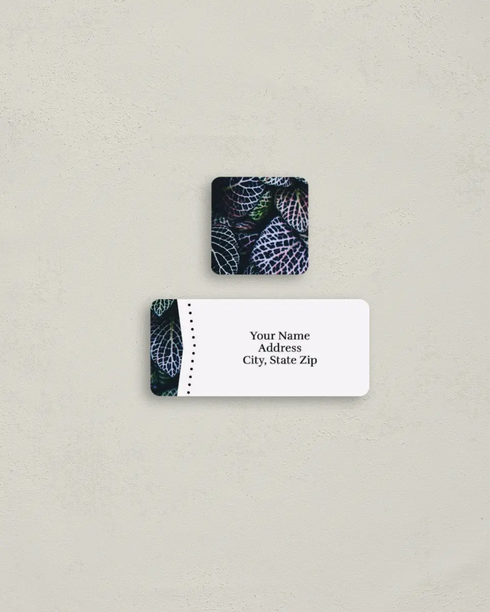 This is a 2¼" x 1" Labels; 1" x 1" Seals Return Address Label called Enchanted Garden printed in full color