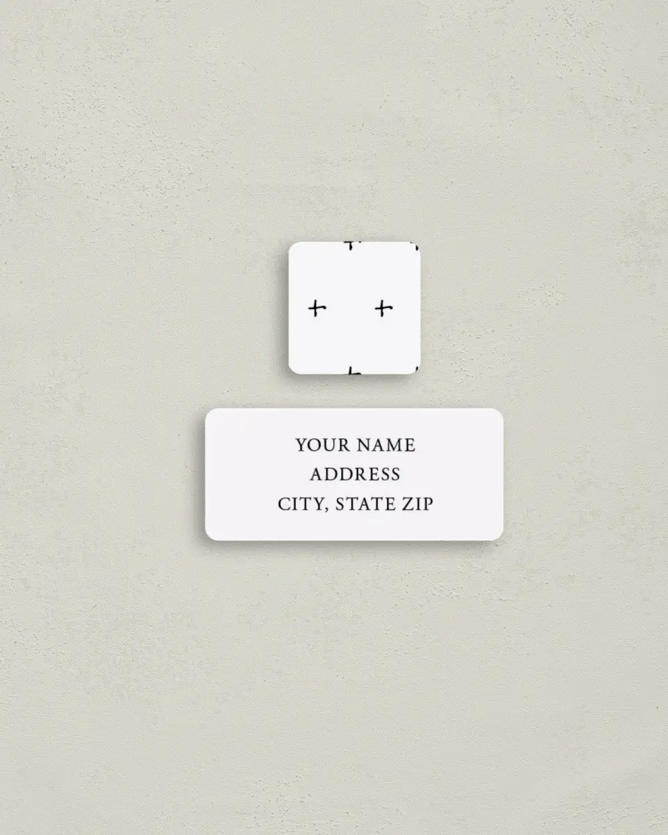 This is a 2¼" x 1" Labels; 1" x 1" Seals Return Address Label called Sensibly Simple printed in full color