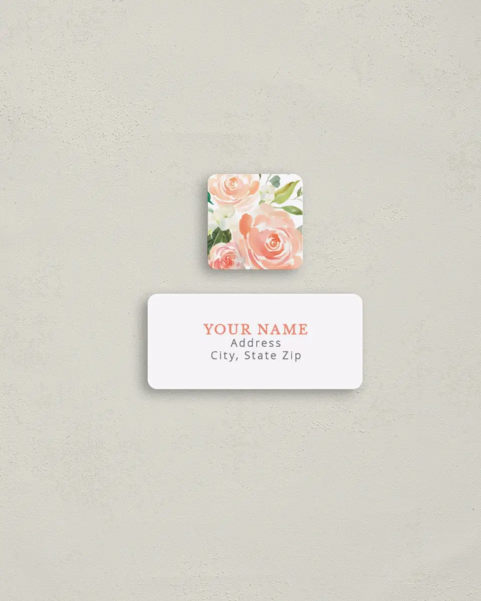 This is a 2¼" x 1" Labels; 1" x 1" Seals Return Address Label called Diamond Garden printed in full color