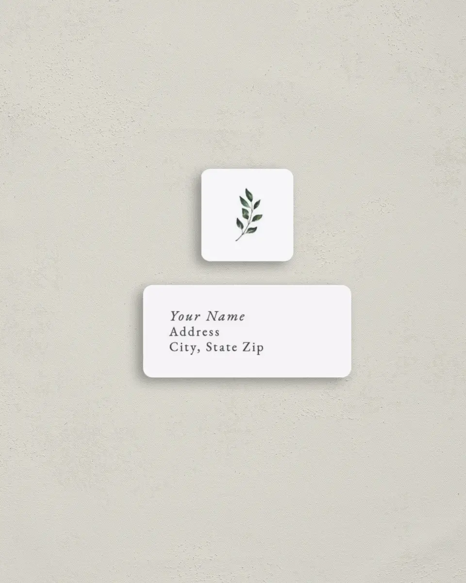 This is a 2¼" x 1" Labels; 1" x 1" Seals Return Address Label called Sprinkled Sprig printed in full color