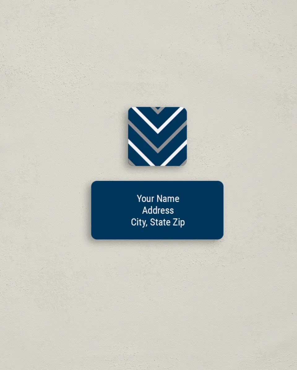 This is a 2¼" x 1" Labels; 1" x 1" Seals Return Address Label called Posh Chevron printed in full color