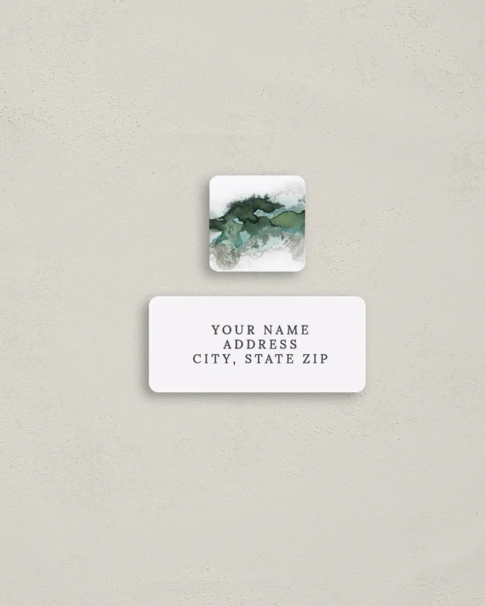 This is a 2¼" x 1" Labels; 1" x 1" Seals Return Address Label called Ethereal Pool printed in full color