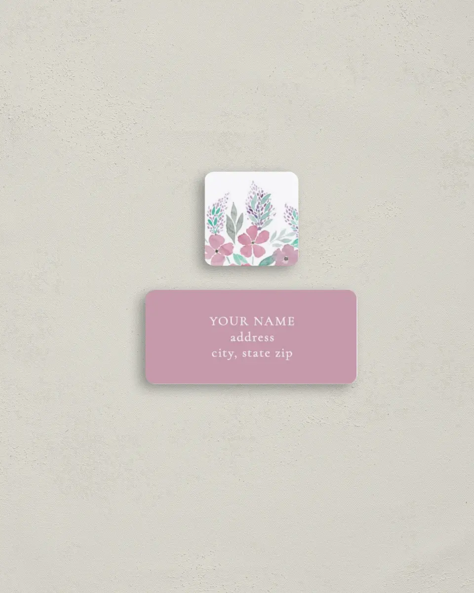 This is a 2¼" x 1" Labels; 1" x 1" Seals Return Address Label called Antique Splendor printed in full color