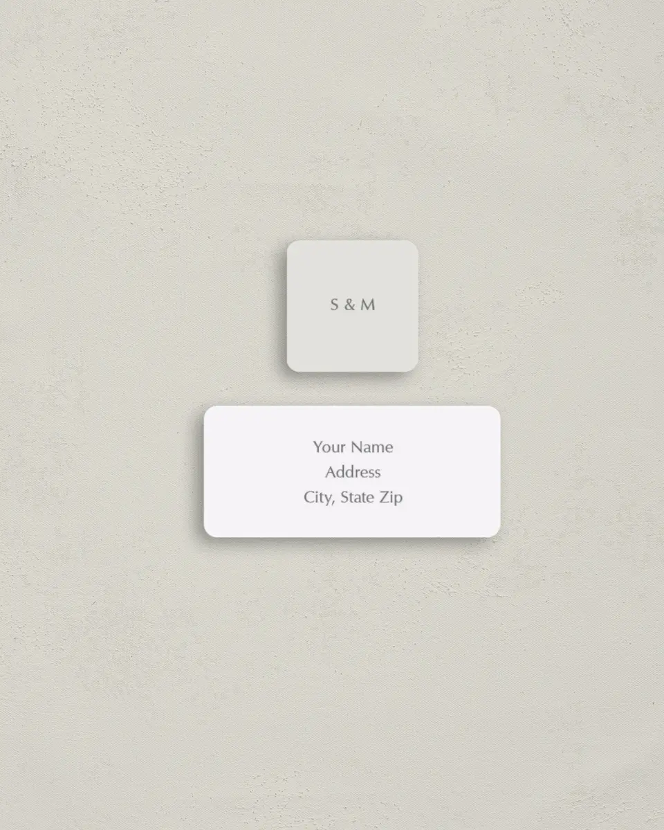This is a 2¼" x 1" Labels; 1" x 1" Seals Return Address Label called Exquisitely Simple printed in full color