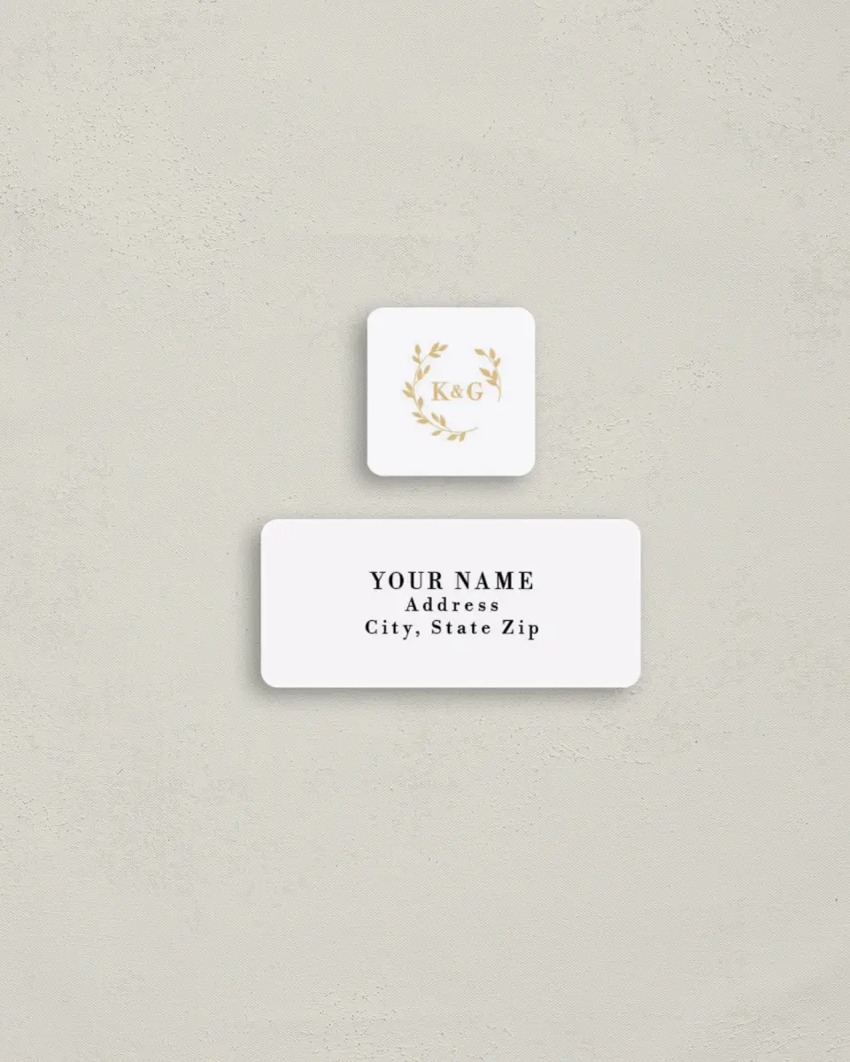 This is a 2¼" x 1" Labels; 1" x 1" Seals Return Address Label called Charming Monogram printed in full color
