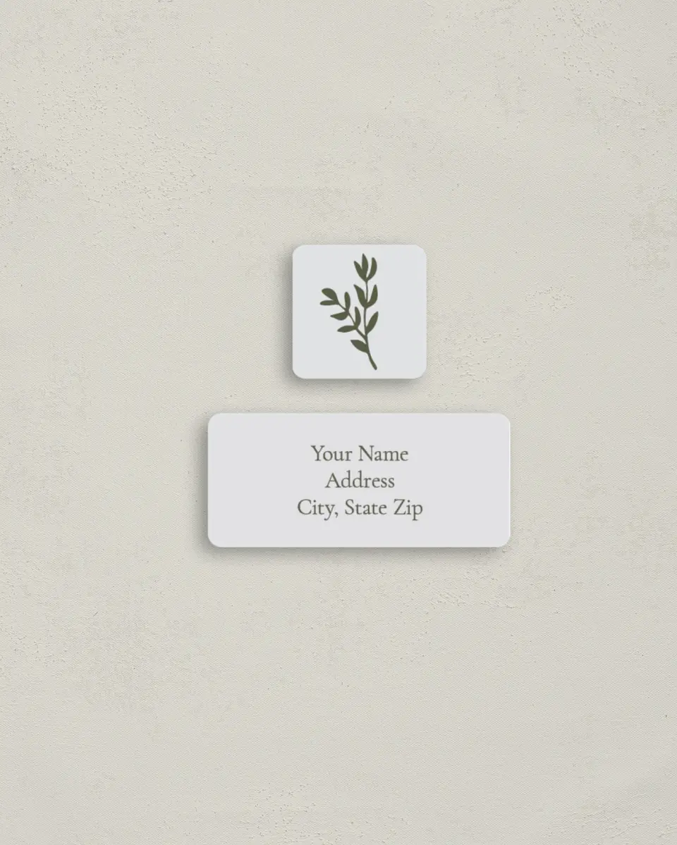 This is a 2¼" x 1" Labels; 1" x 1" Seals Return Address Label called Floral Bliss printed in full color