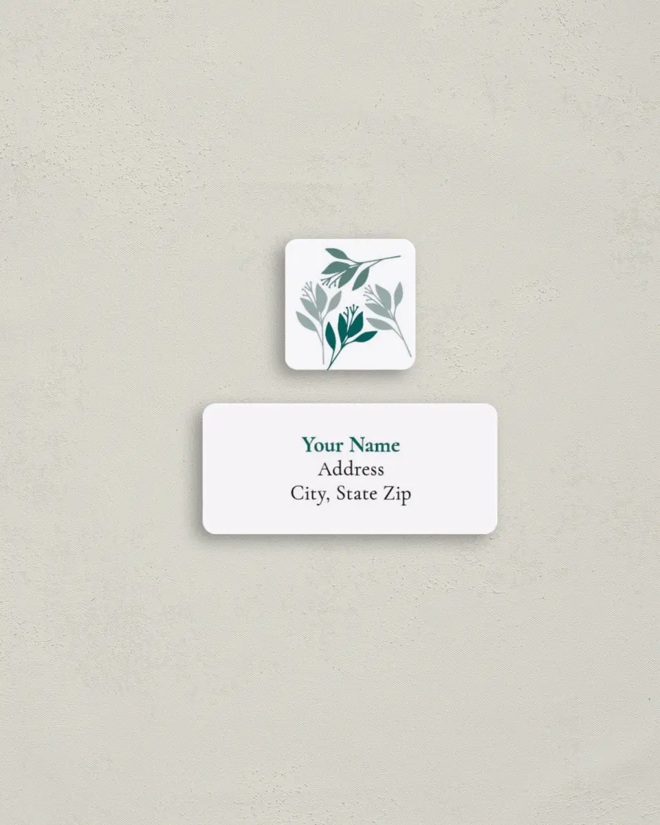 This is a 2¼" x 1" Labels; 1" x 1" Seals Return Address Label called Blooming Delight printed in full color