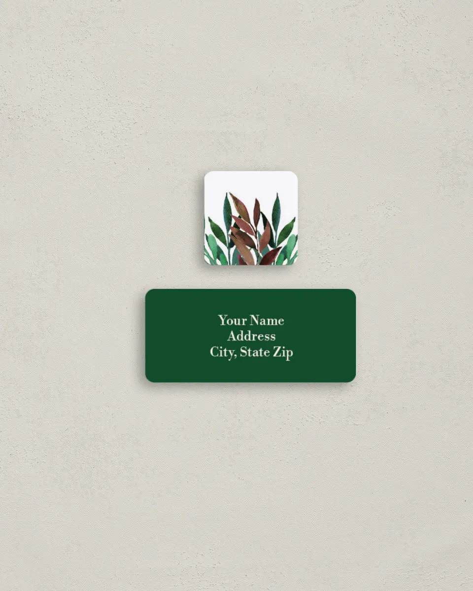 This is a 2¼" x 1" Labels; 1" x 1" Seals Return Address Label called Graceful Frame printed in full color