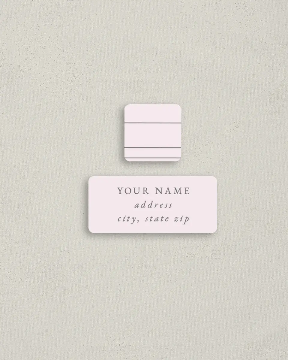 This is a 2¼" x 1" Labels; 1" x 1" Seals Return Address Label called Harmonious Stripes printed in full color