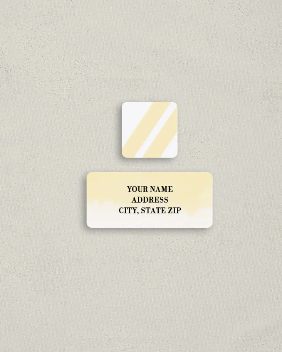 This is a 2¼" x 1" Labels; 1" x 1" Seals Return Address Label called Cascading Light printed in full color