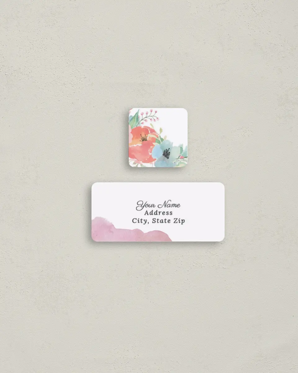 This is a 2¼" x 1" Labels; 1" x 1" Seals Return Address Label called Joyful Medley printed in full color
