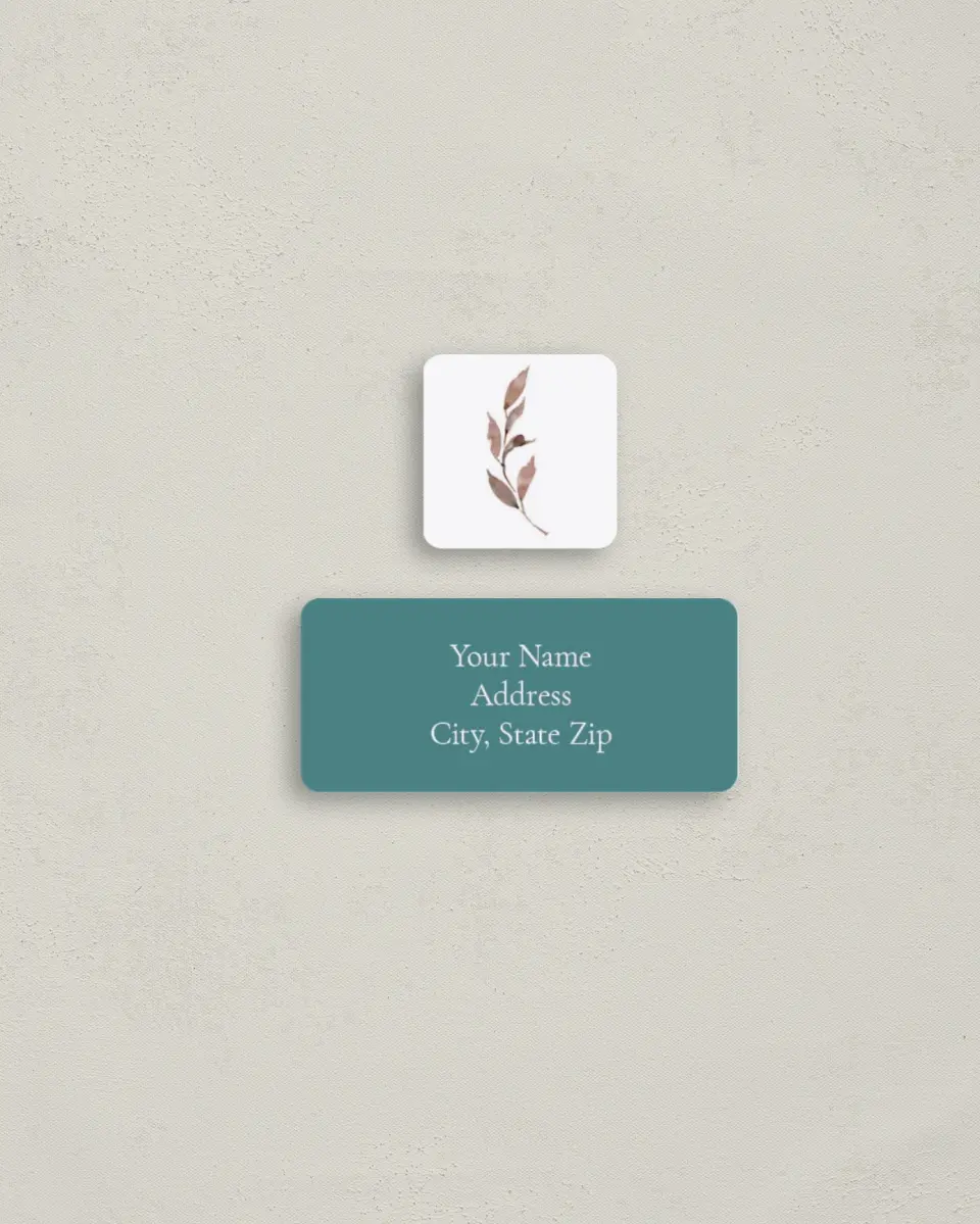 This is a 2¼" x 1" Labels; 1" x 1" Seals Return Address Label called Blissfully Fall printed in full color