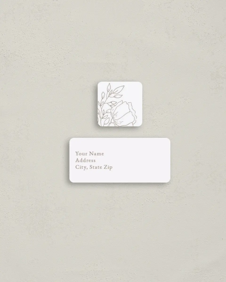 This is a 2¼" x 1" Labels; 1" x 1" Seals Return Address Label called Delicate Splendor printed in full color
