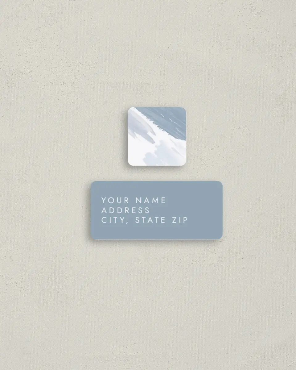 This is a 2¼" x 1" Labels; 1" x 1" Seals Return Address Label called Ethereal Swaths printed in full color