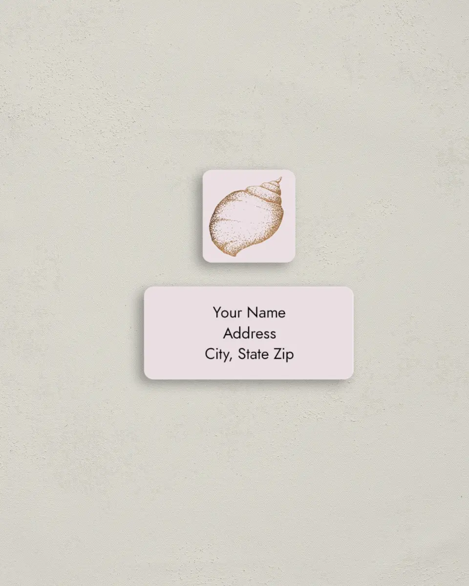 This is a 2¼" x 1" Labels; 1" x 1" Seals Return Address Label called On the Reef printed in full color
