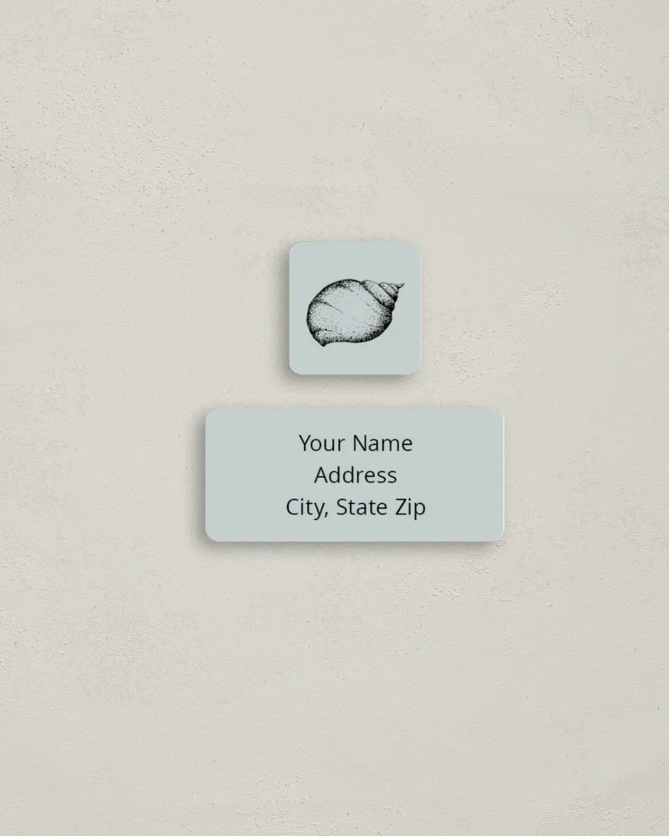 This is a 2¼" x 1" Labels; 1" x 1" Seals Return Address Label called Maritime Bliss printed in full color