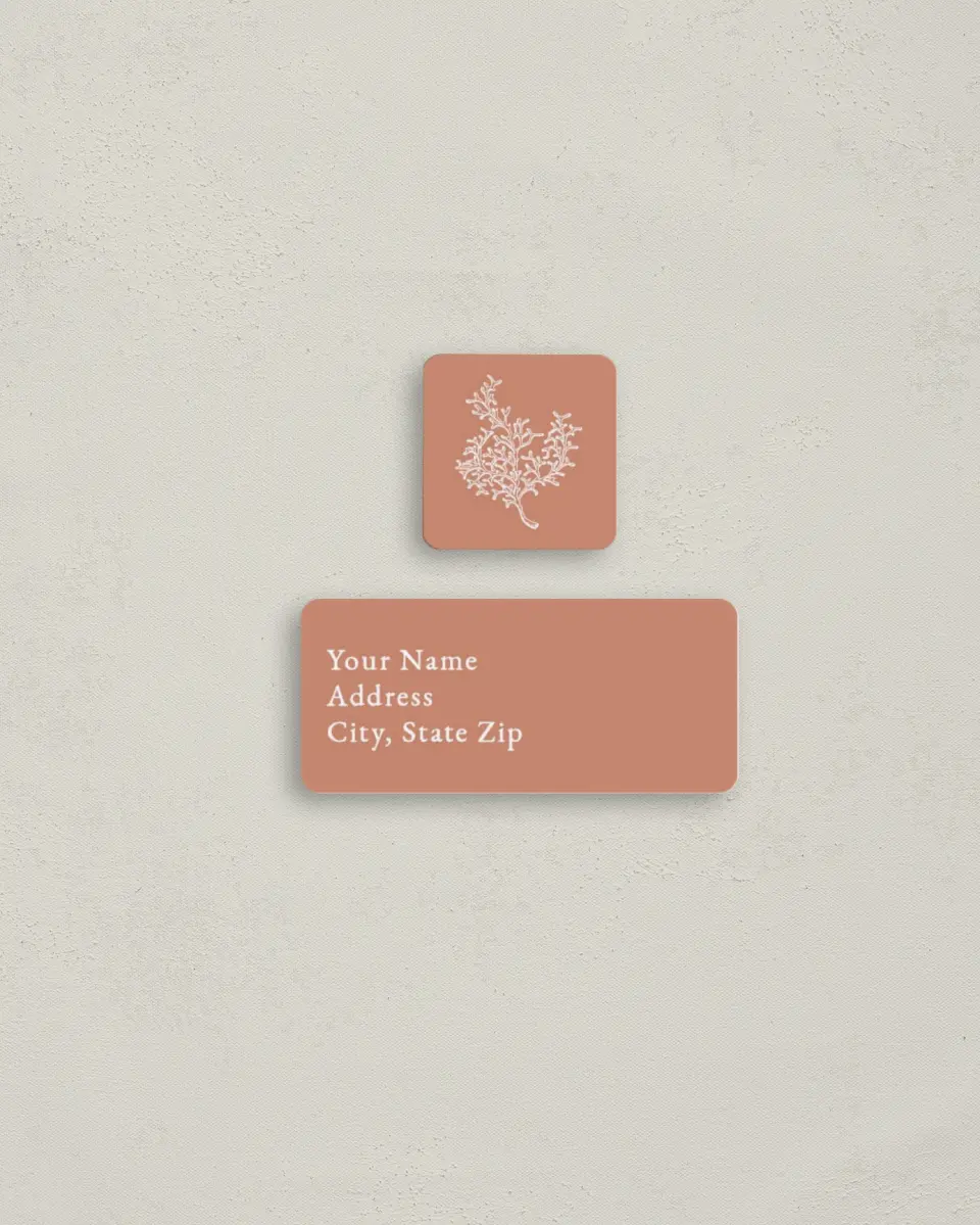 This is a 2¼" x 1" Labels; 1" x 1" Seals Return Address Label called Tropical Heaven printed in full color
