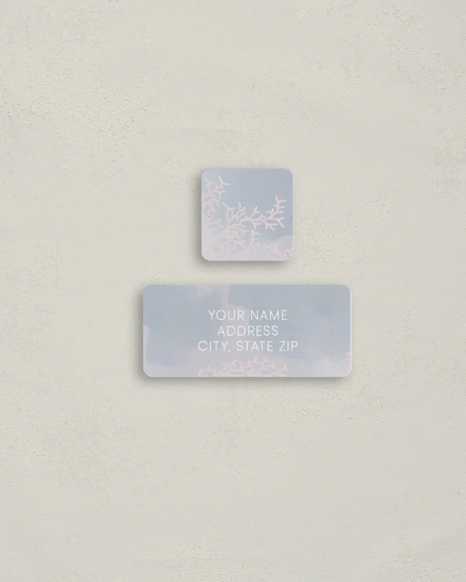 This is a 2¼" x 1" Labels; 1" x 1" Seals Return Address Label called Enchanting Sea printed in full color