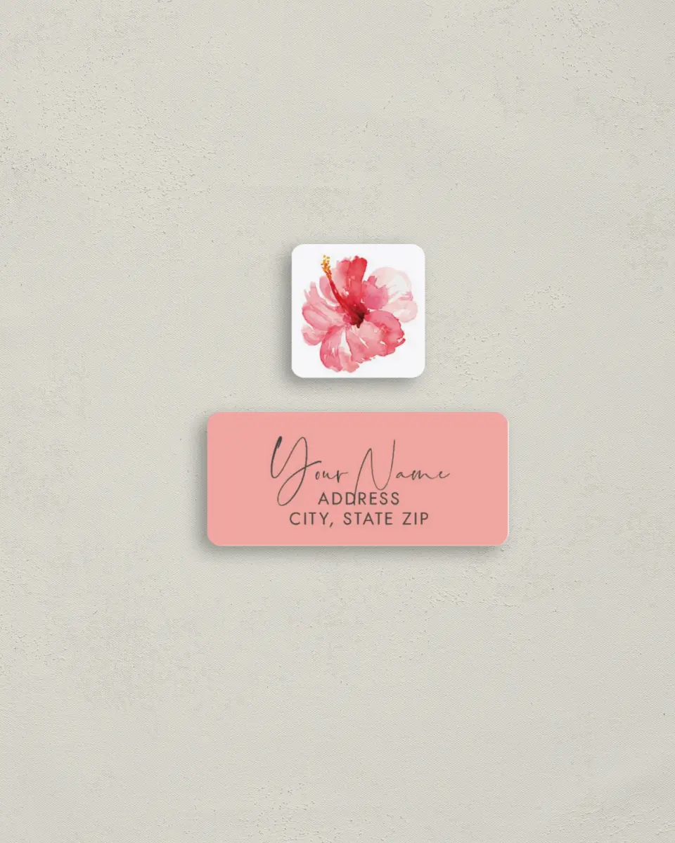 This is a 2¼" x 1" Labels; 1" x 1" Seals Return Address Label called Perfect Paradise printed in full color