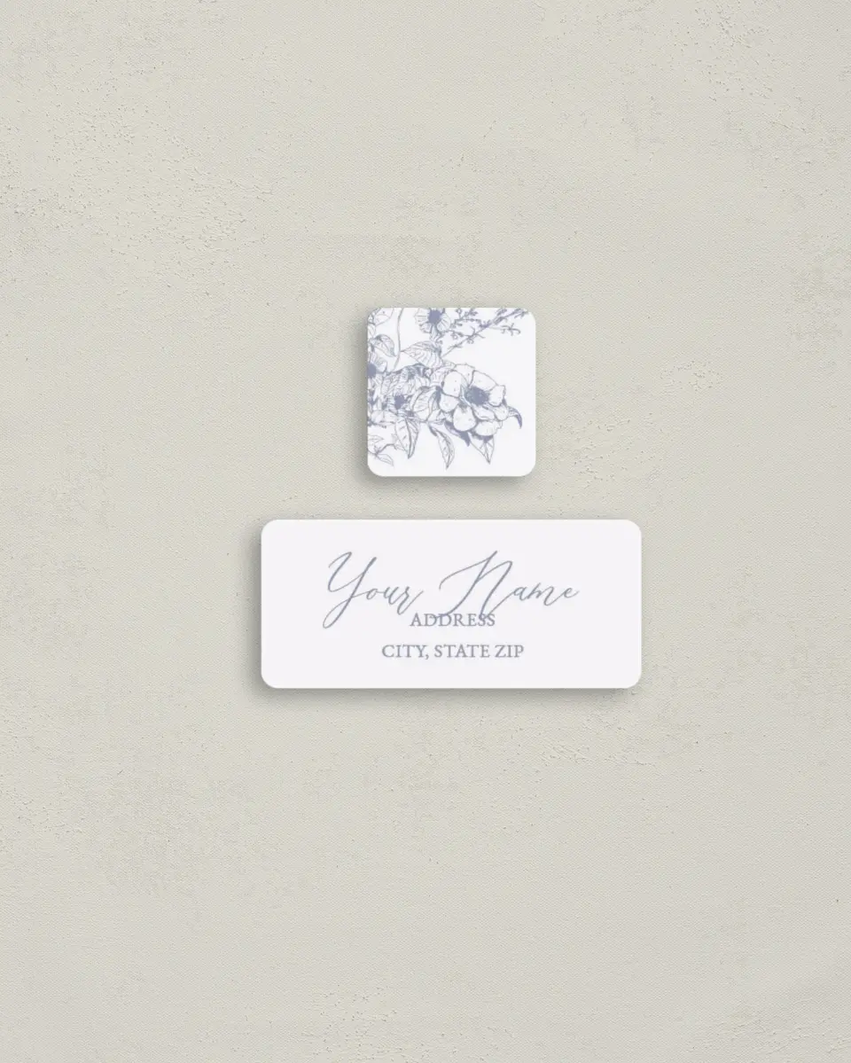This is a 2¼" x 1" Labels; 1" x 1" Seals Return Address Label called Gentle Bouquet printed in full color