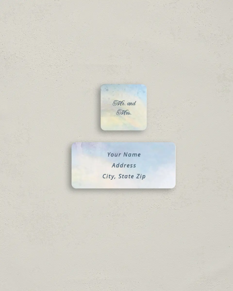 This is a 2¼" x 1" Labels; 1" x 1" Seals Return Address Label called Dreamy Sky printed in full color