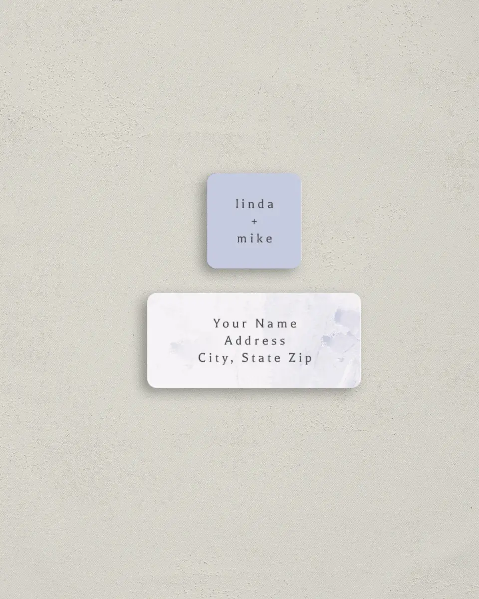 This is a 2¼" x 1" Labels; 1" x 1" Seals Return Address Label called Gilded Marble printed in full color