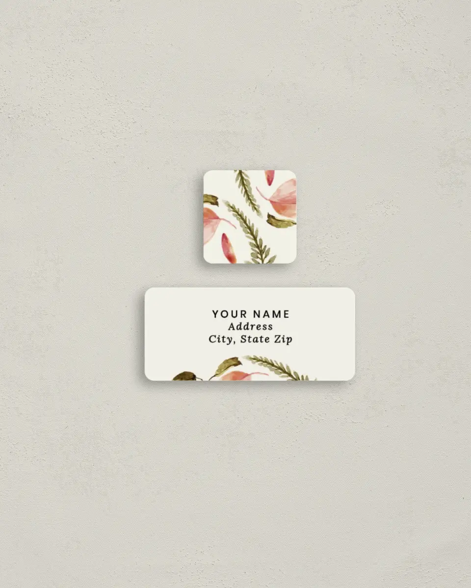 This is a 2¼" x 1" Labels; 1" x 1" Seals Return Address Label called Faintly Fall printed in full color