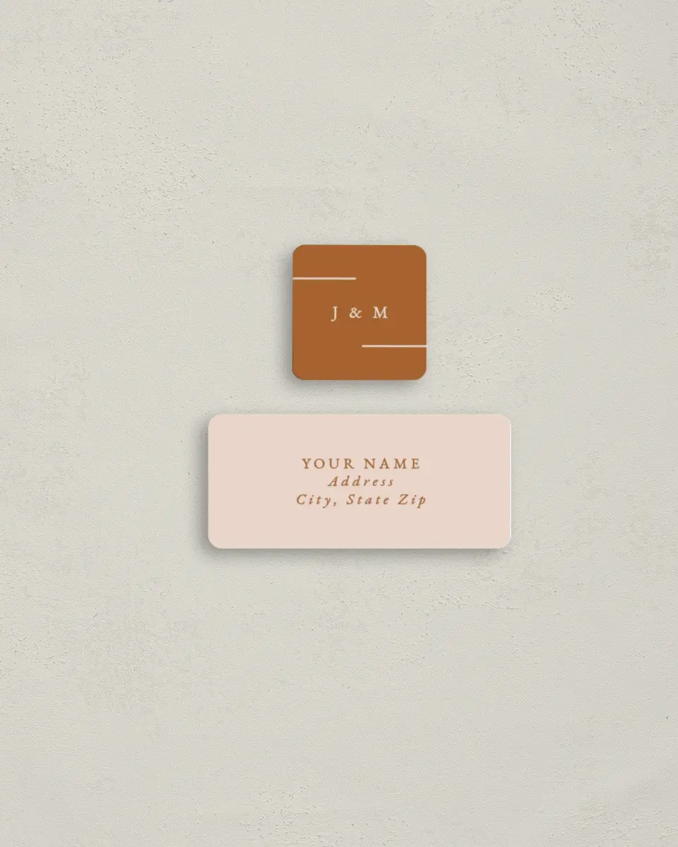 This is a 2¼" x 1" Labels; 1" x 1" Seals Return Address Label called Adorable Duo printed in full color