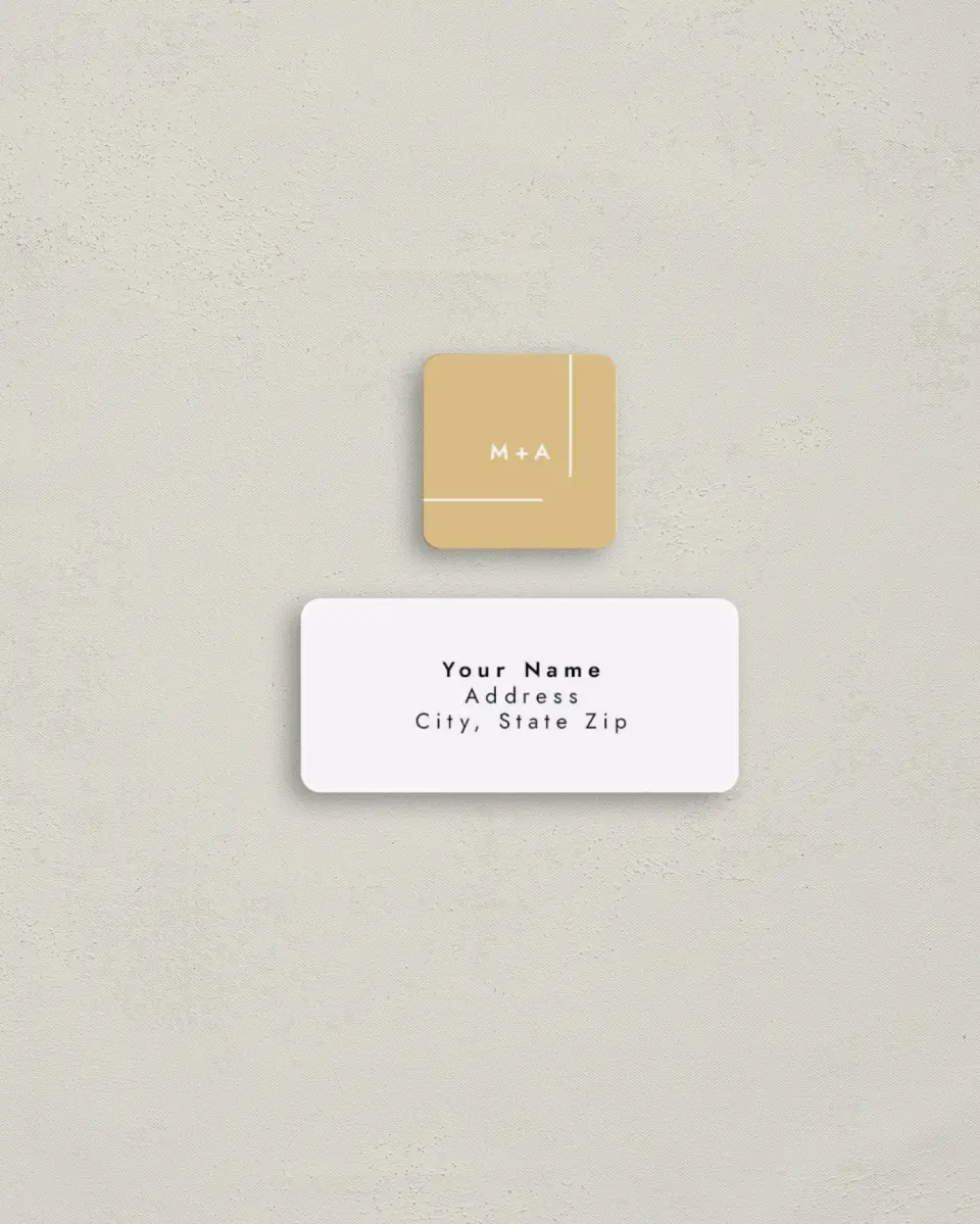 This is a 2¼" x 1" Labels; 1" x 1" Seals Return Address Label called The Proposal printed in full color