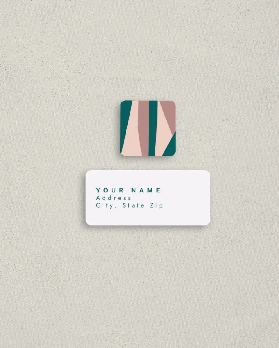 This is a 2¼" x 1" Labels; 1" x 1" Seals Return Address Label called Shaped Love printed in full color